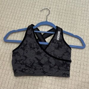 Gymshark Adapt Camo Seamless Sports Bra - Black